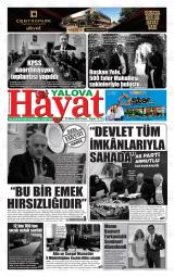 Yalova Hayat gazetesi 1. sayfa