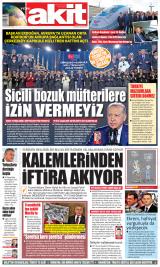 Yeni Akit gazetesi 1. sayfa