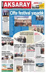 Yeni Aksaray gazetesi 1. sayfa