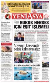 Yeni Asya gazetesi 1. sayfa