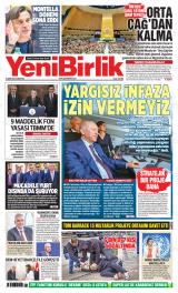 Yeni Birlik gazetesi 1. sayfa