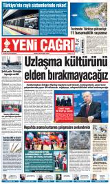 Yeni Çağrı gazetesi 1. sayfa