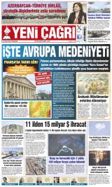 Yeni Çağrı gazetesi 1. sayfa