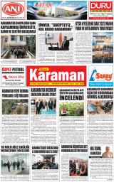 Yeni Karaman gazetesi 1. sayfa