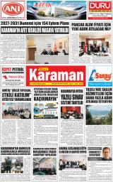 Yeni Karaman gazetesi 1. sayfa