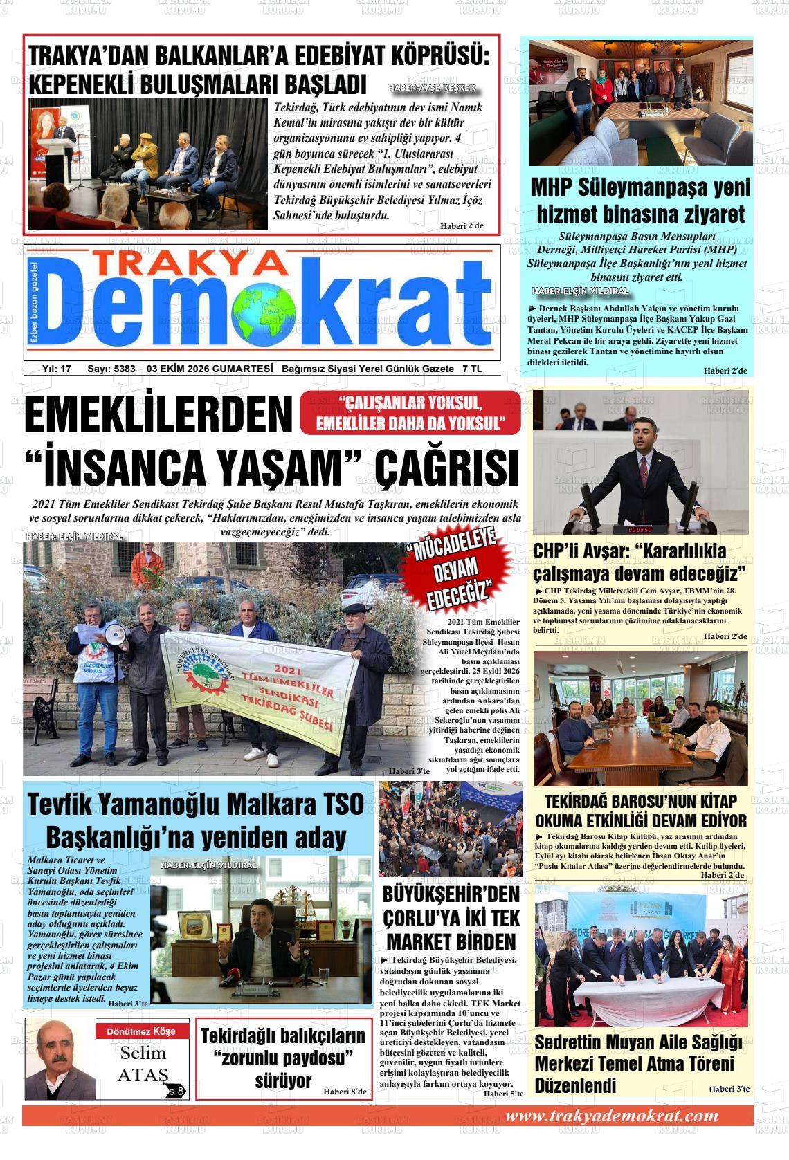 TRAKYA DEMOKRAT Gazetesi