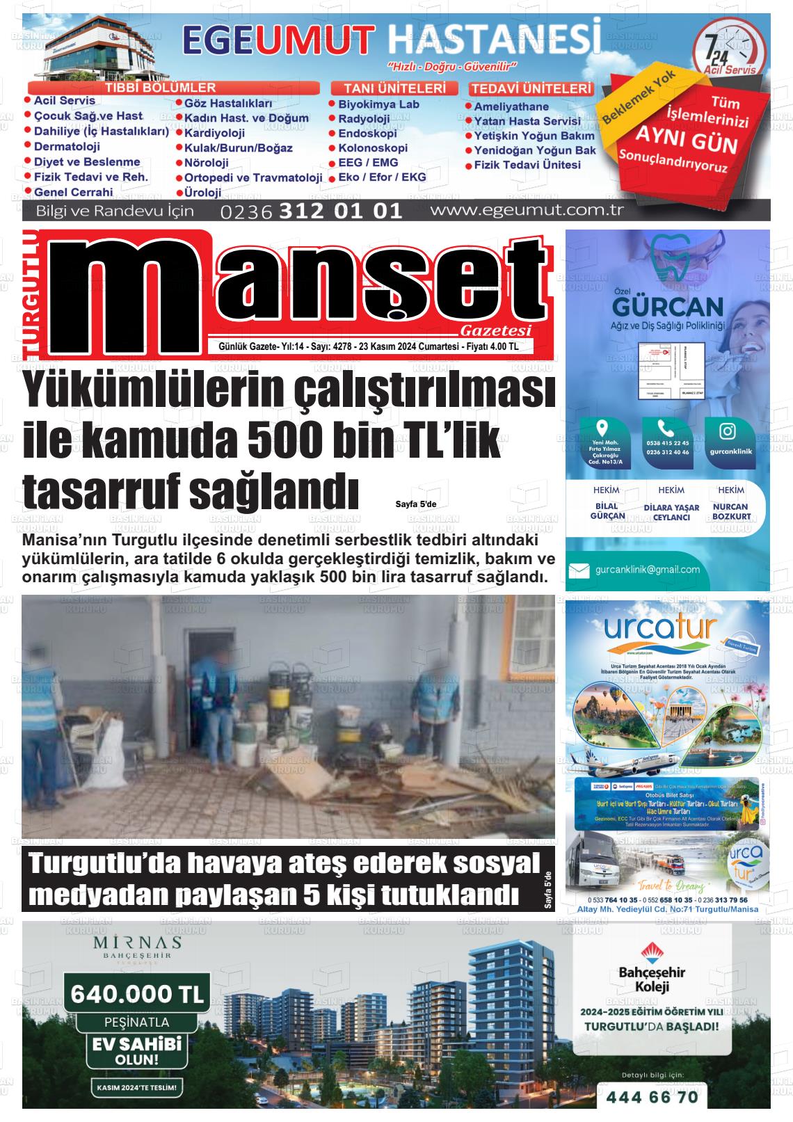 TURGUTLU MANŞET Gazetesi