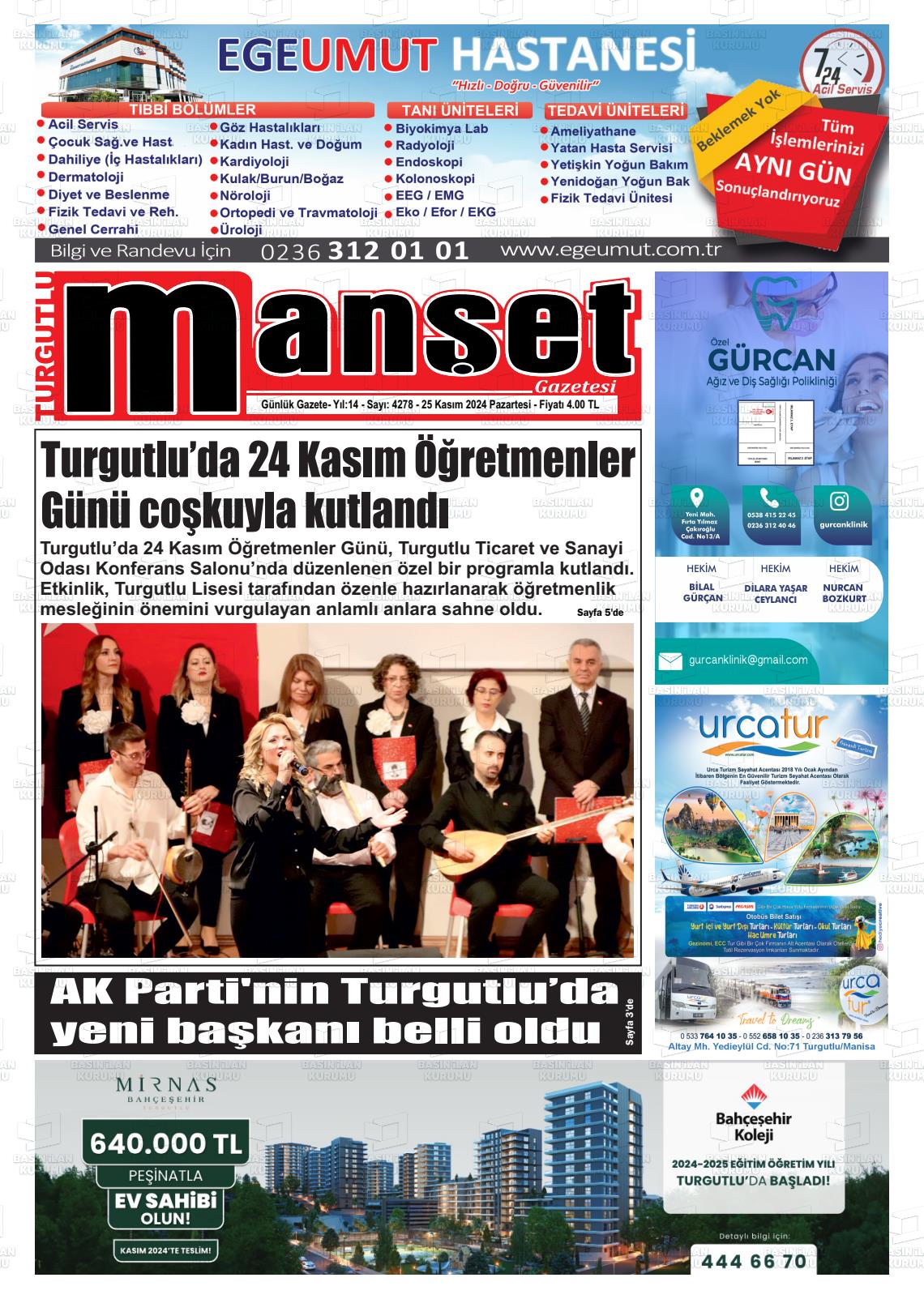 TURGUTLU MANŞET Gazetesi