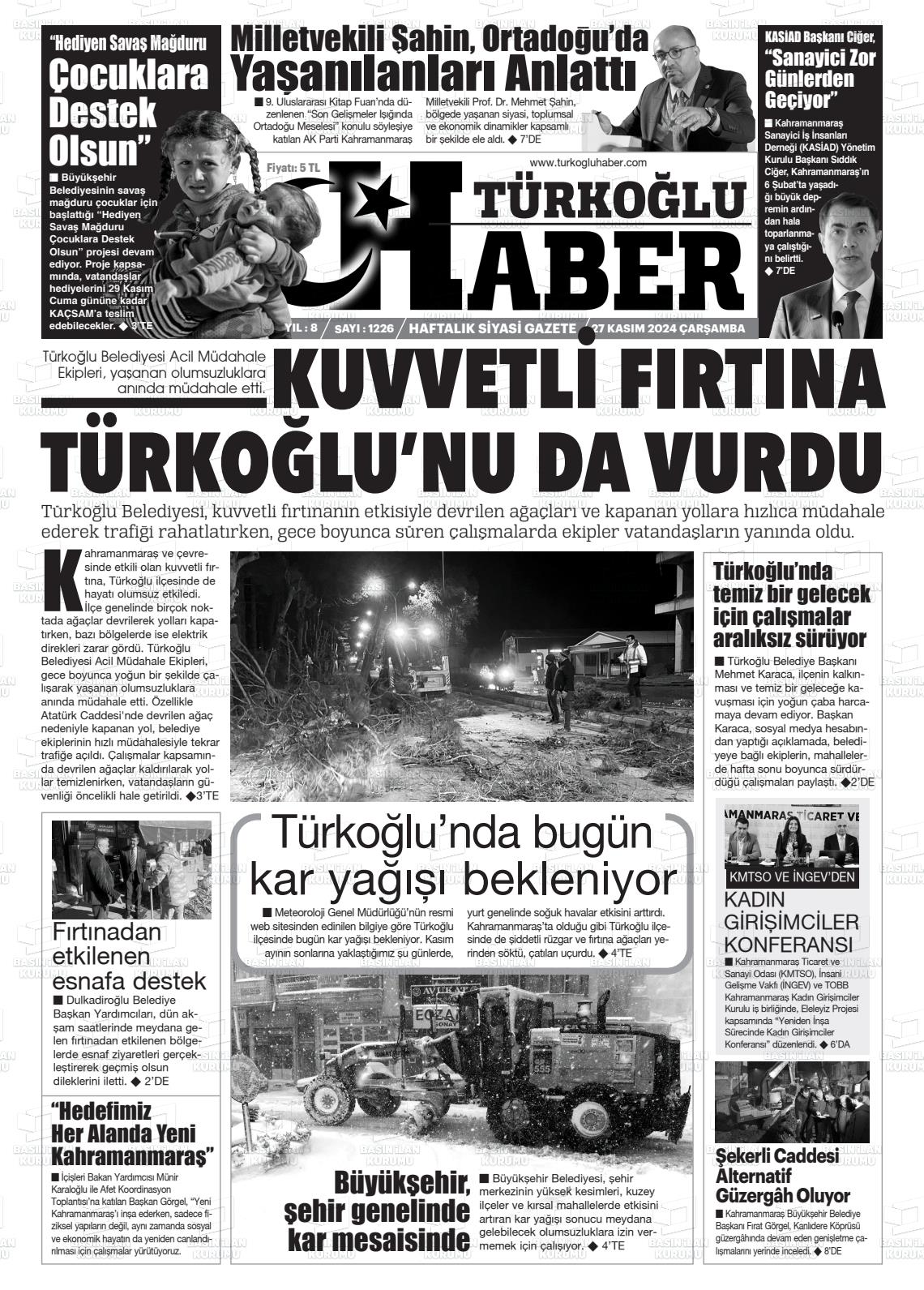 TÜRKOĞLU HABER Gazetesi