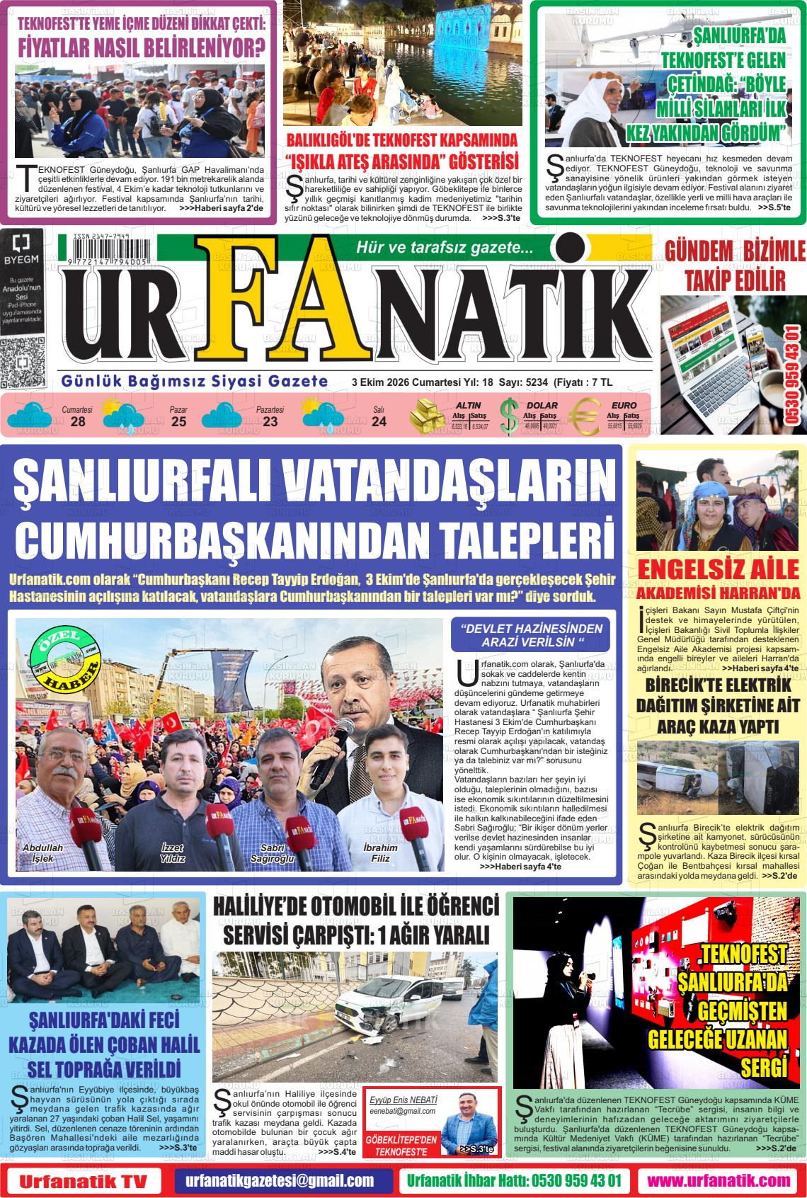 URFANATİK Gazetesi