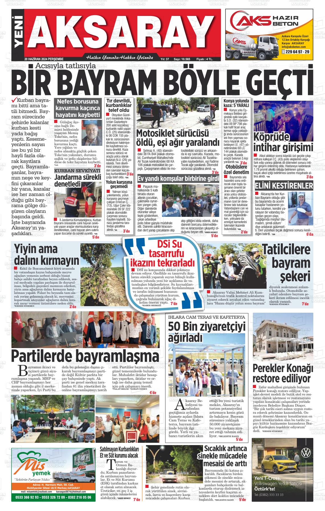 YENİ AKSARAY Gazetesi