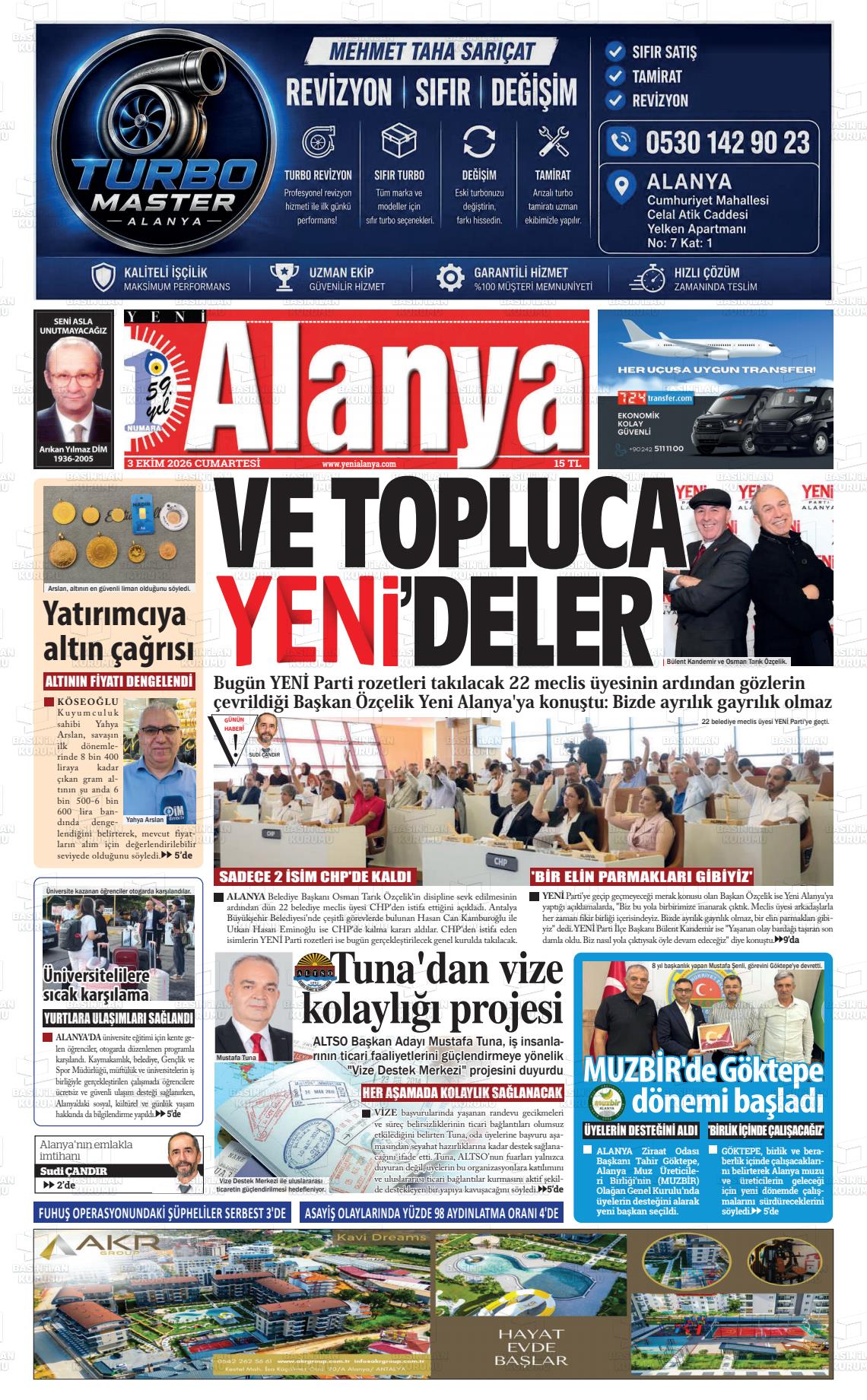 YENİ ALANYA Gazetesi