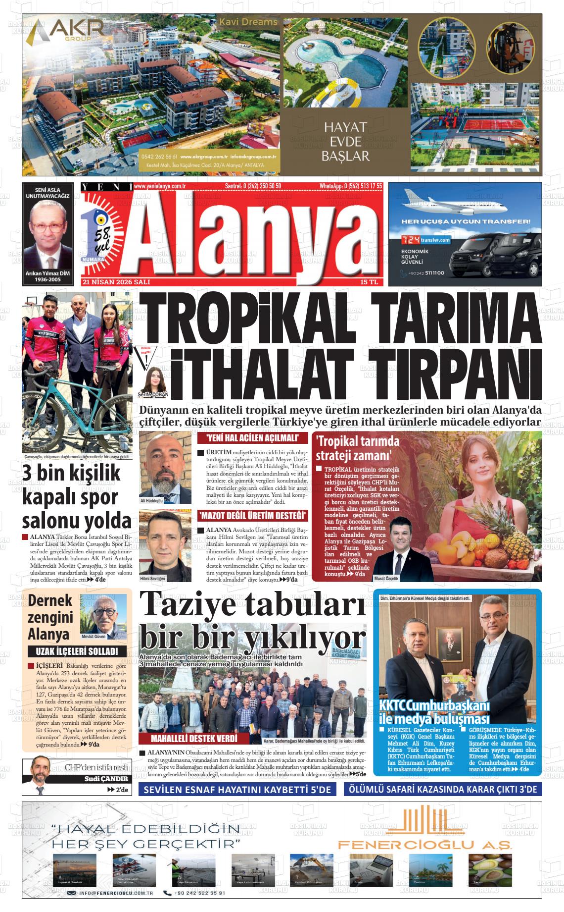 YENİ ALANYA Gazetesi