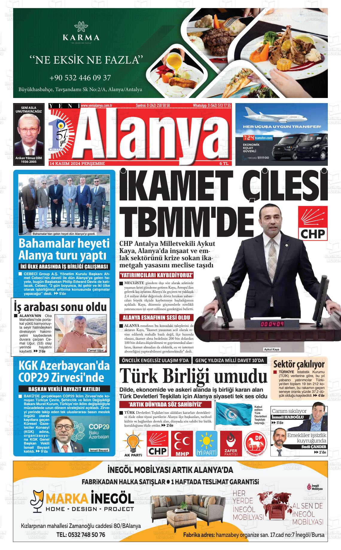 YENİ ALANYA Gazetesi