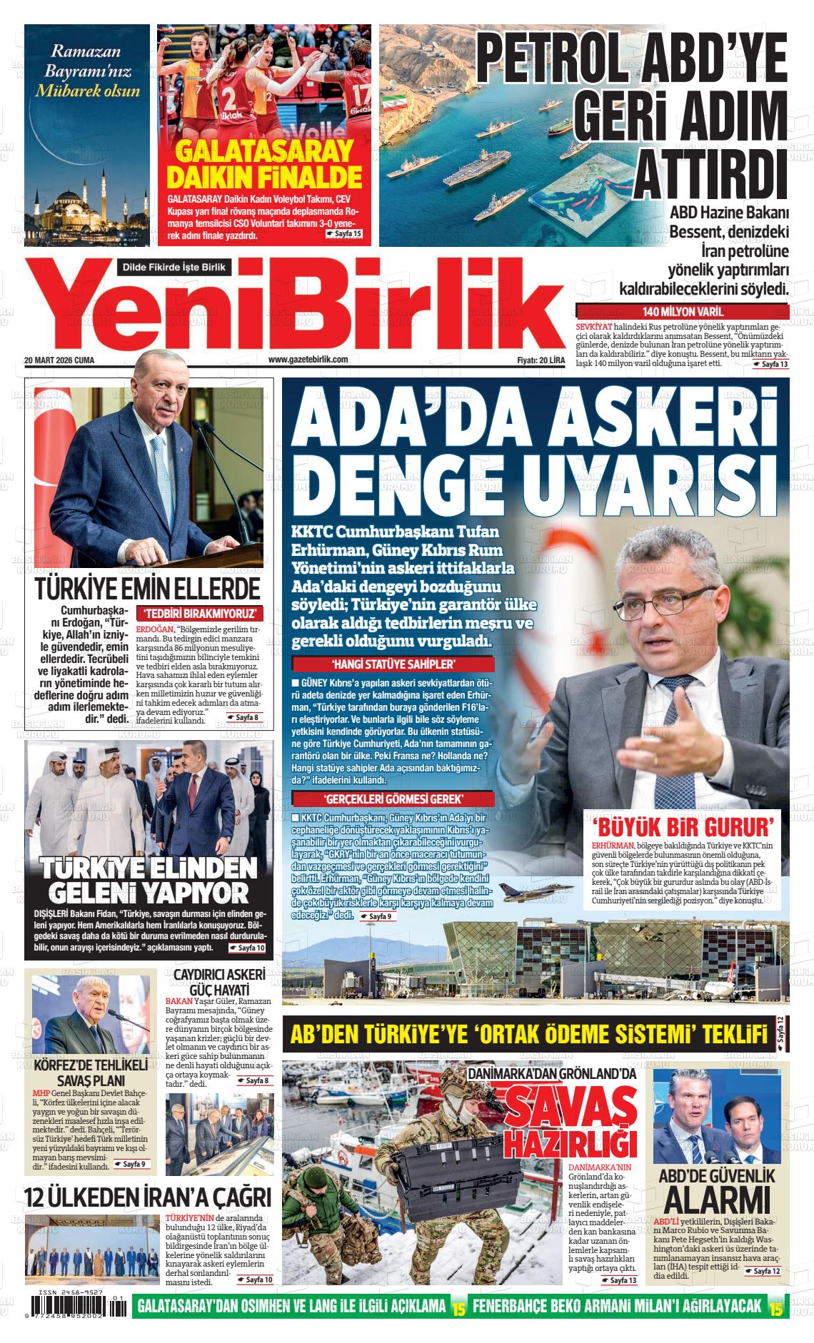 YENİ BİRLİK Gazetesi