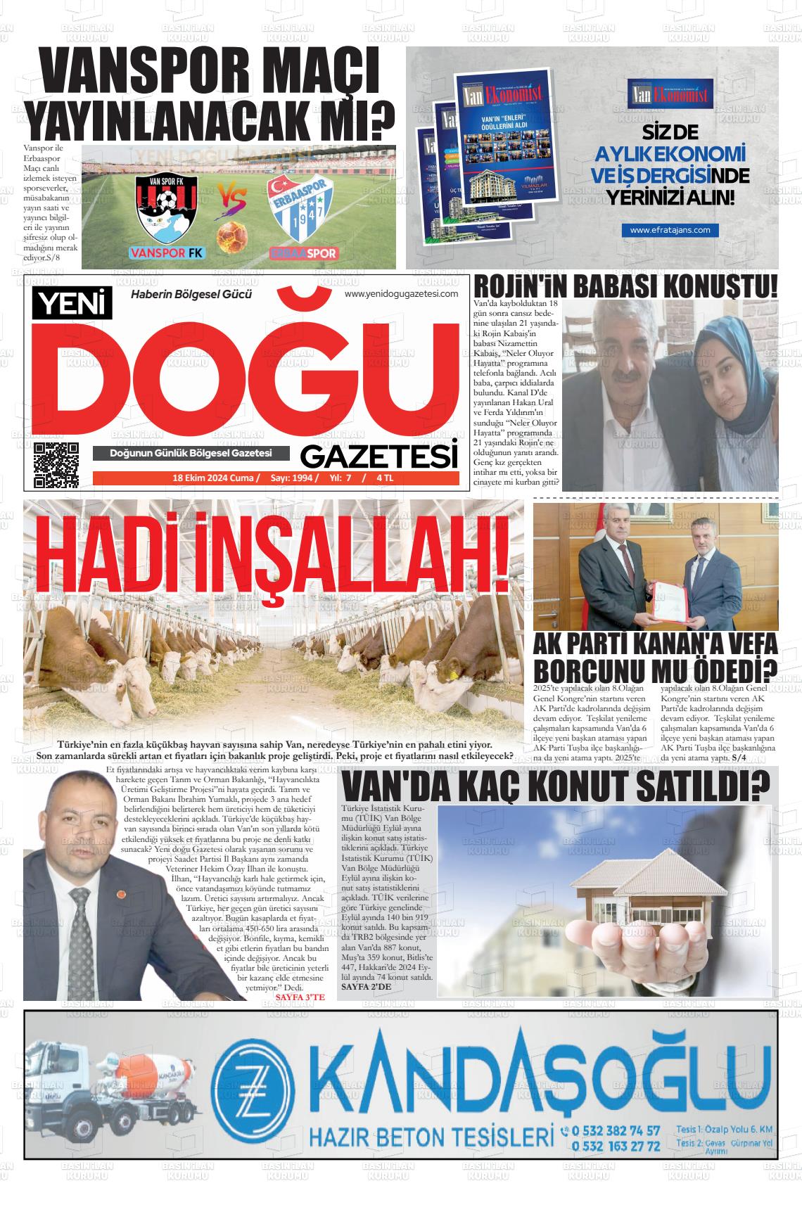 YENİ DOĞU Gazetesi