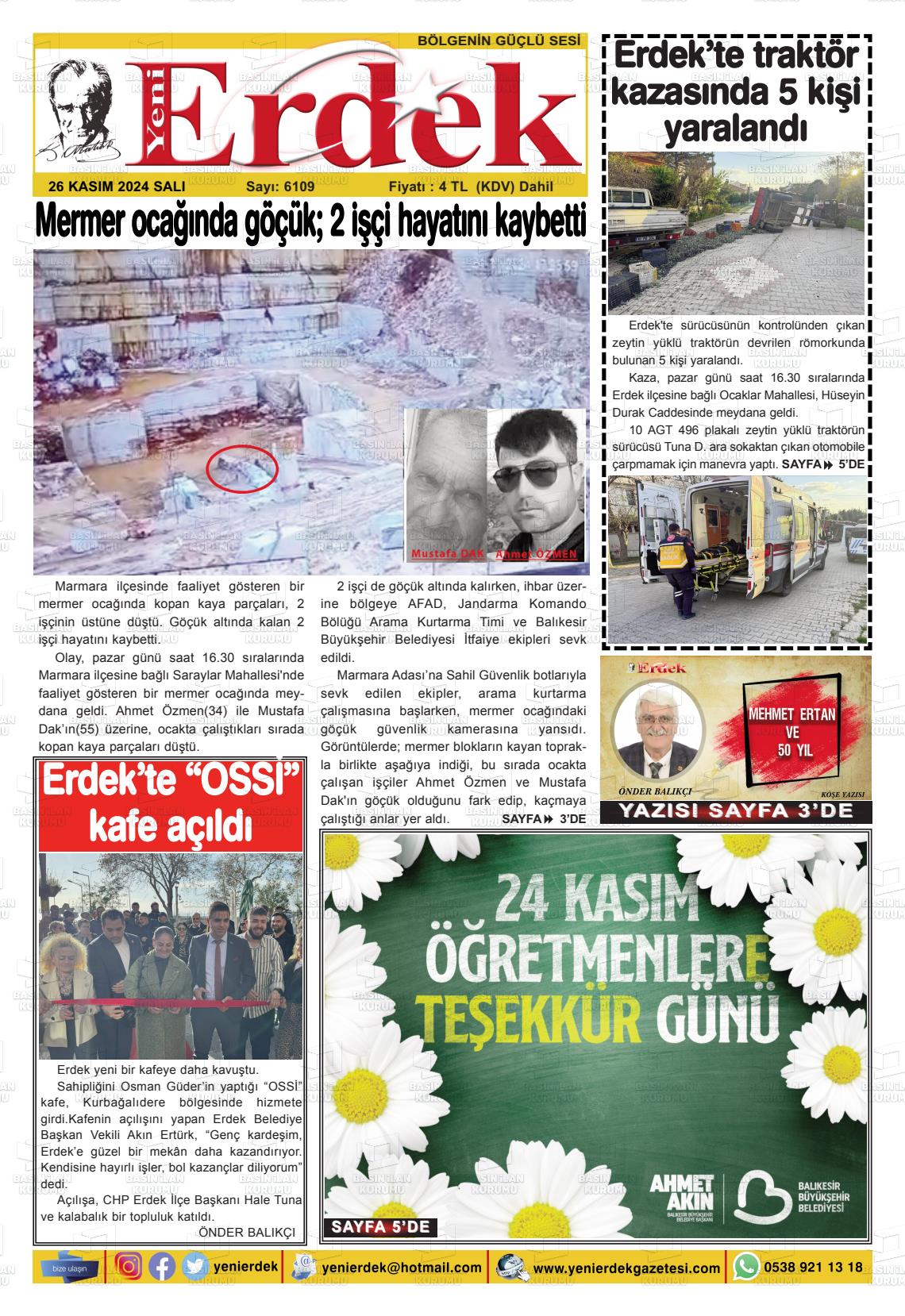 YENİ ERDEK Gazetesi