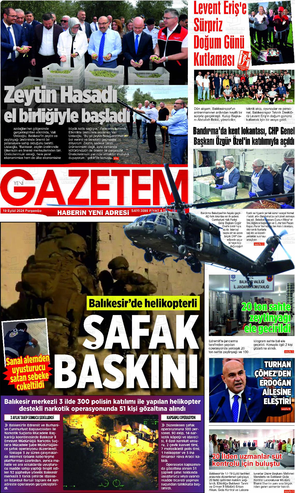 YENİ GAZETEM Gazetesi