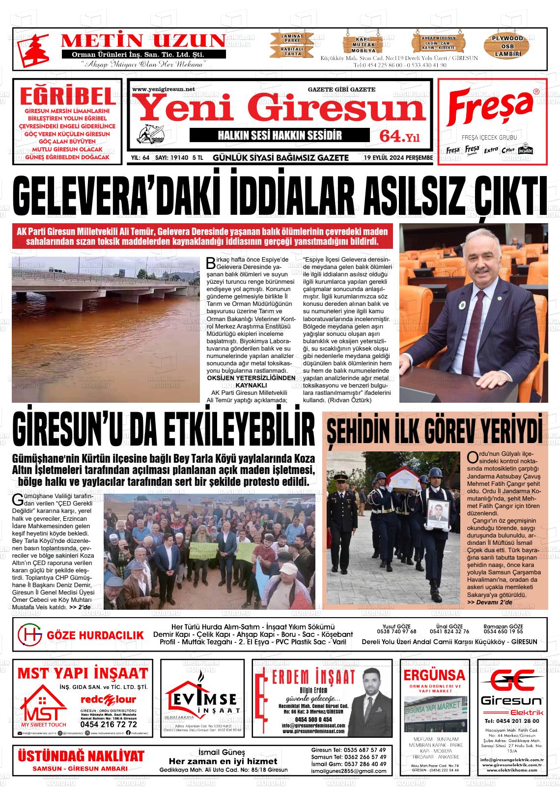 YENİ GİRESUN Gazetesi