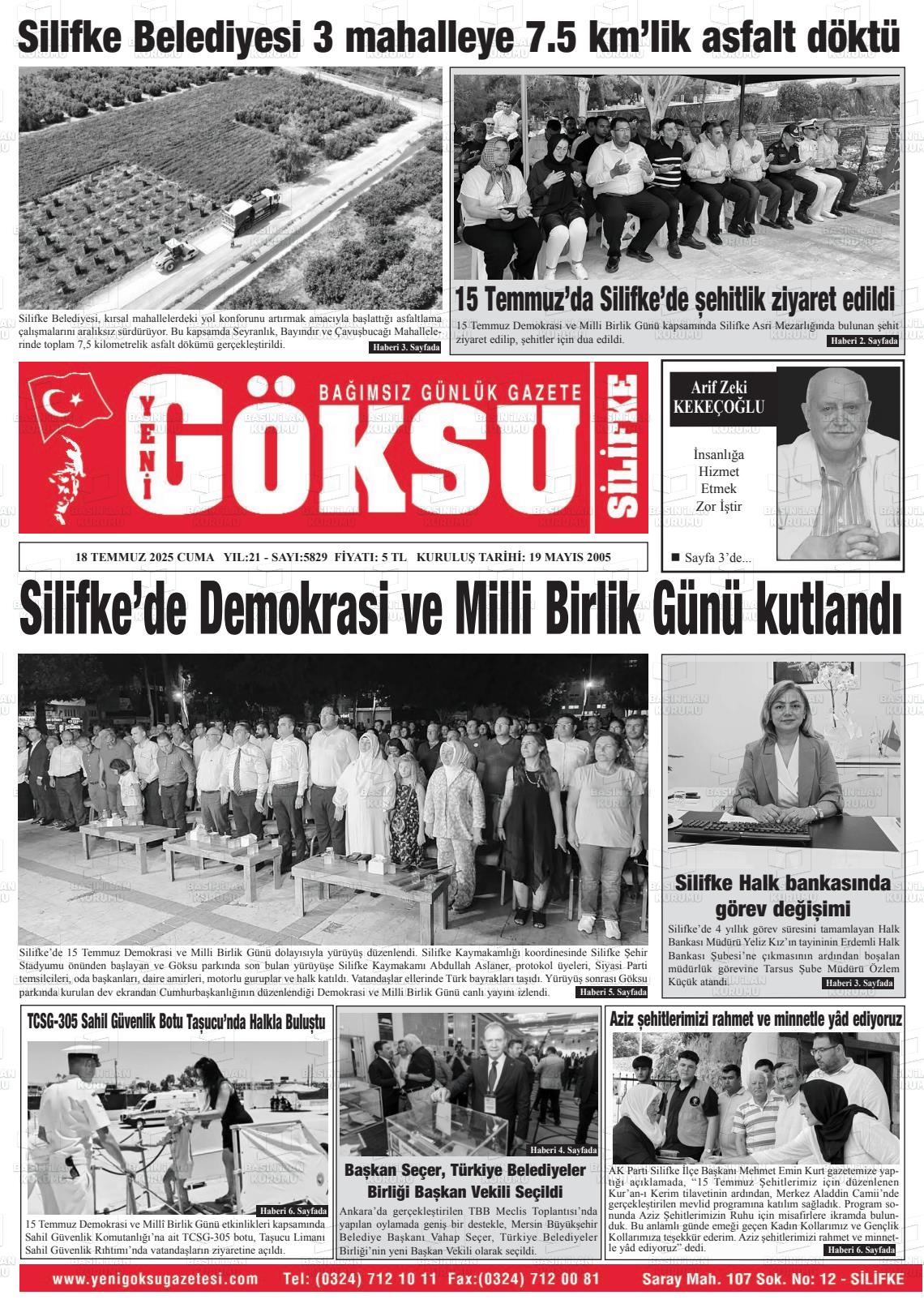 YENİ GÖKSU Gazetesi