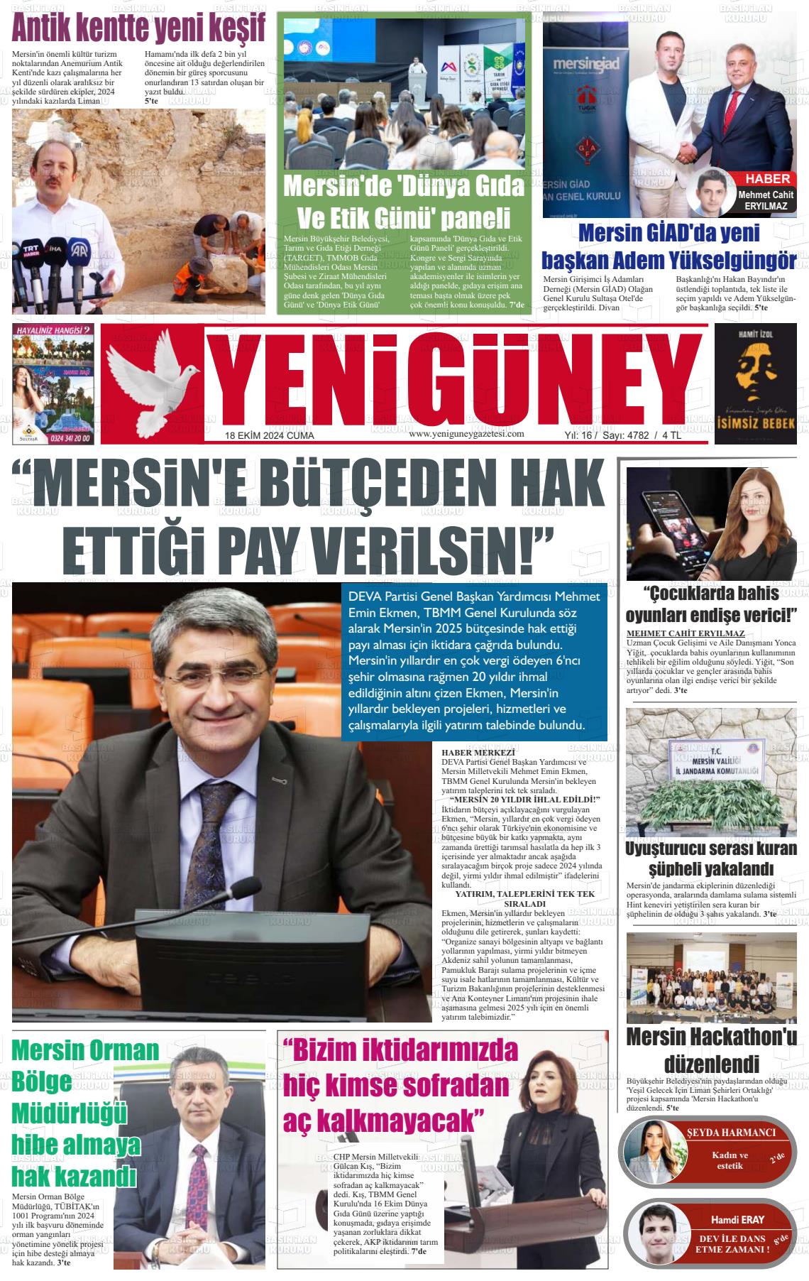 YENİ GÜNEY Gazetesi