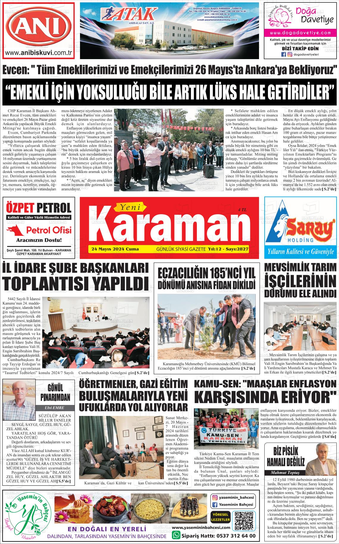 YENİ KARAMAN Gazetesi