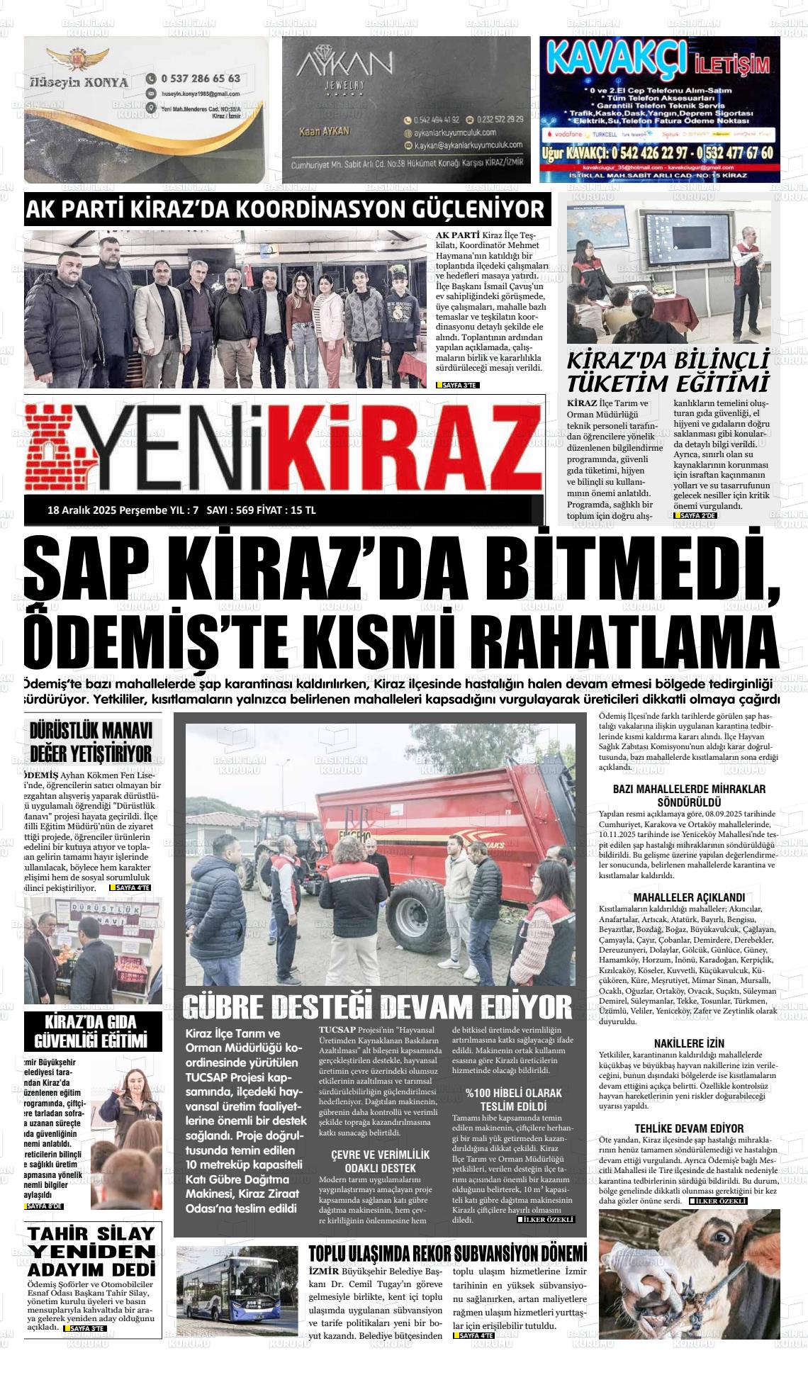 YENİ KİRAZ Gazetesi