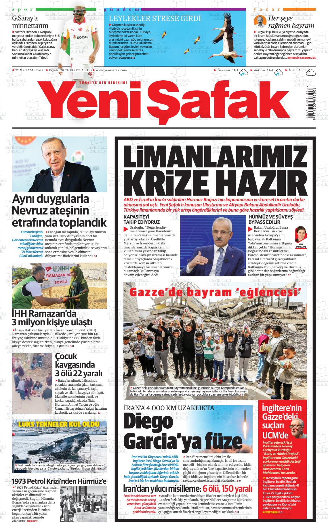 YENİ ŞAFAK Gazetesi
