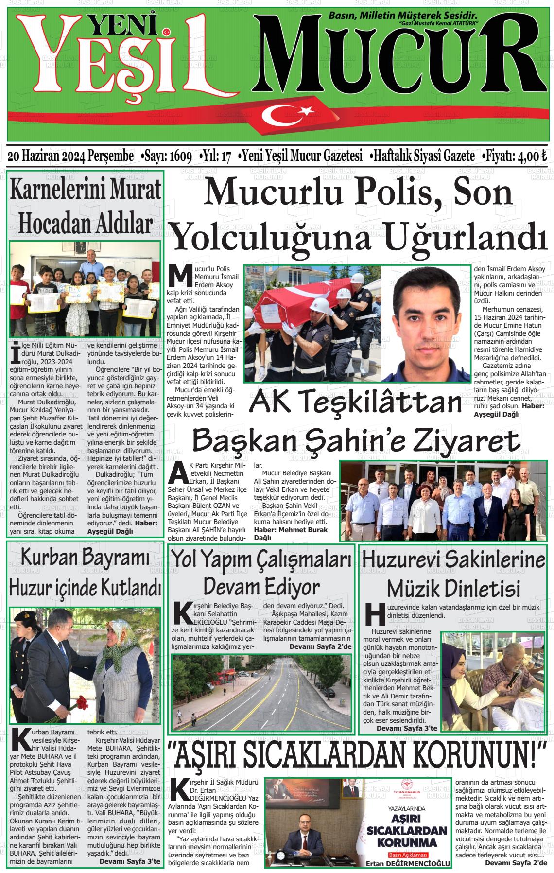YENİ YEŞİL MUCUR Gazetesi