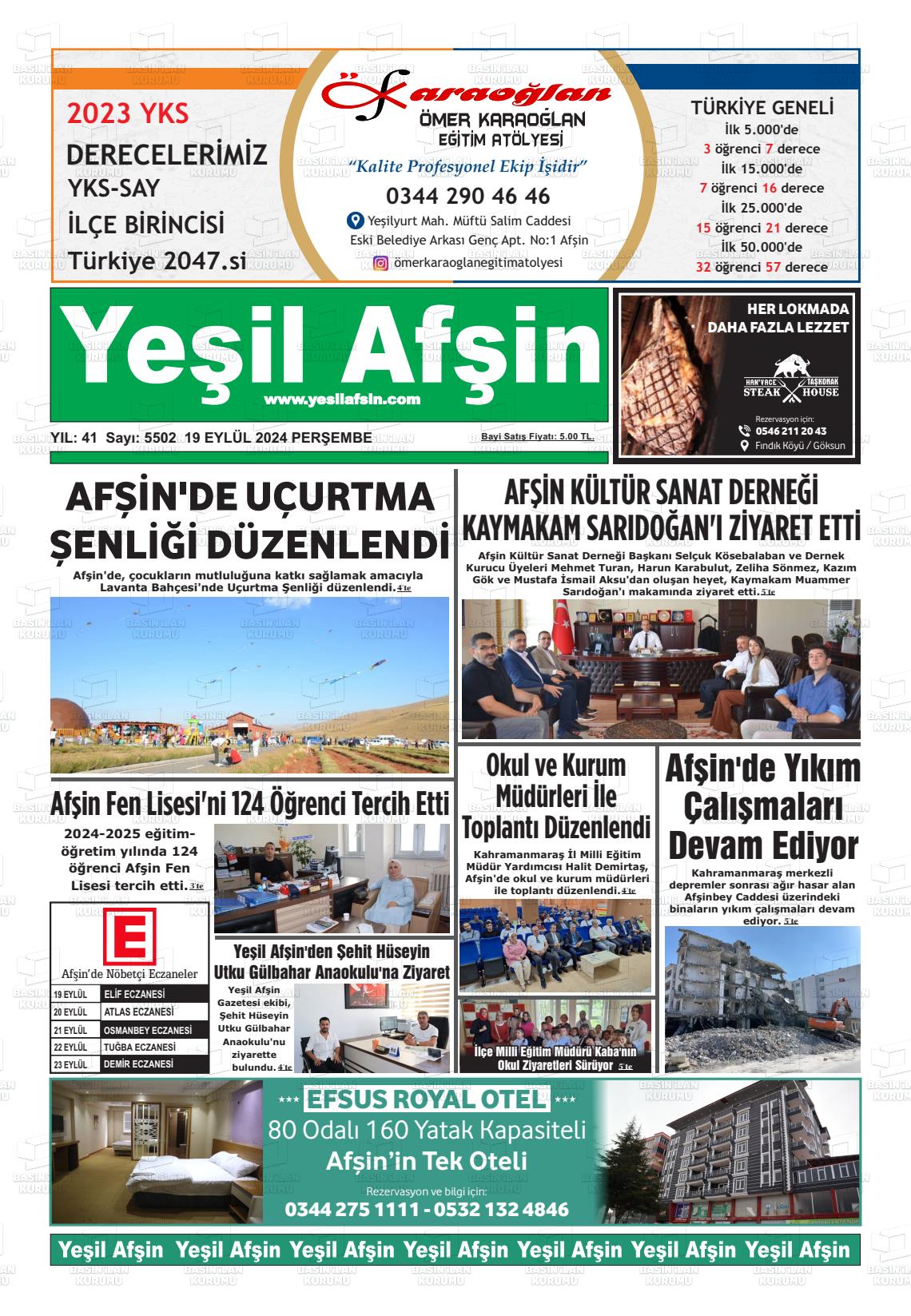 YEŞİL AFŞİN Gazetesi