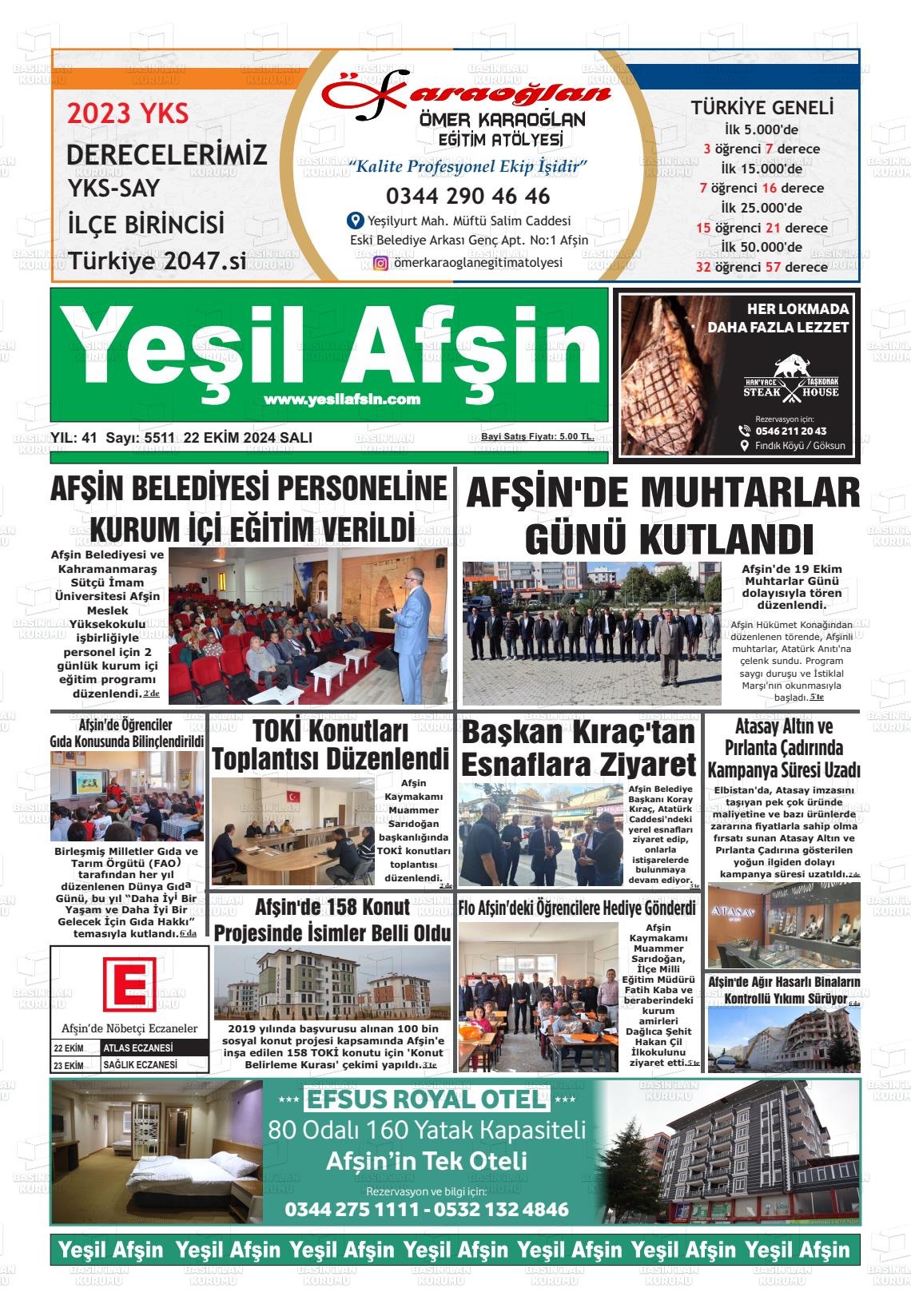 YEŞİL AFŞİN Gazetesi