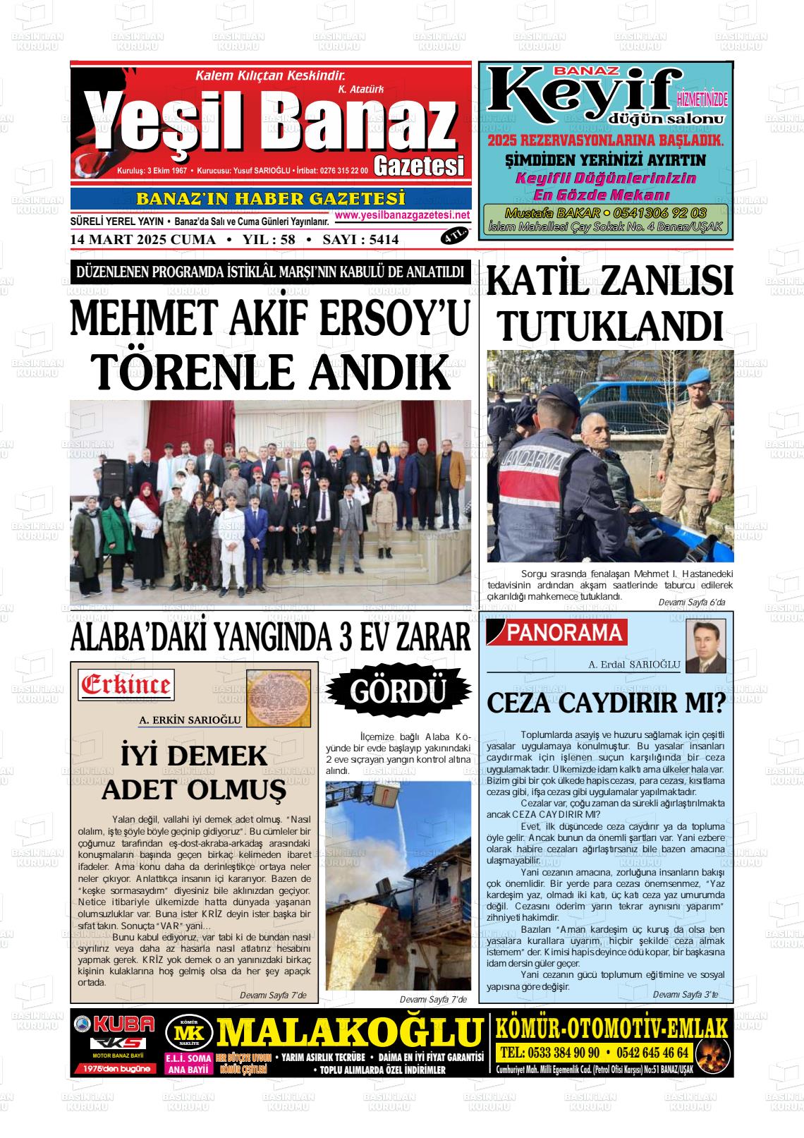 YEŞİL BANAZ Gazetesi