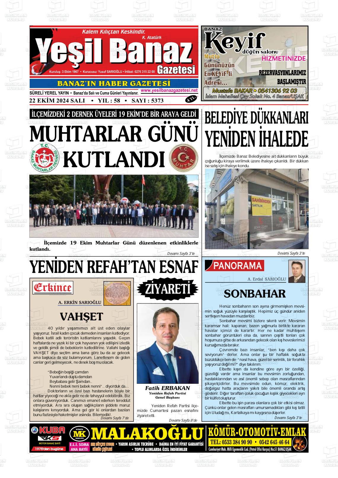 YEŞİL BANAZ Gazetesi