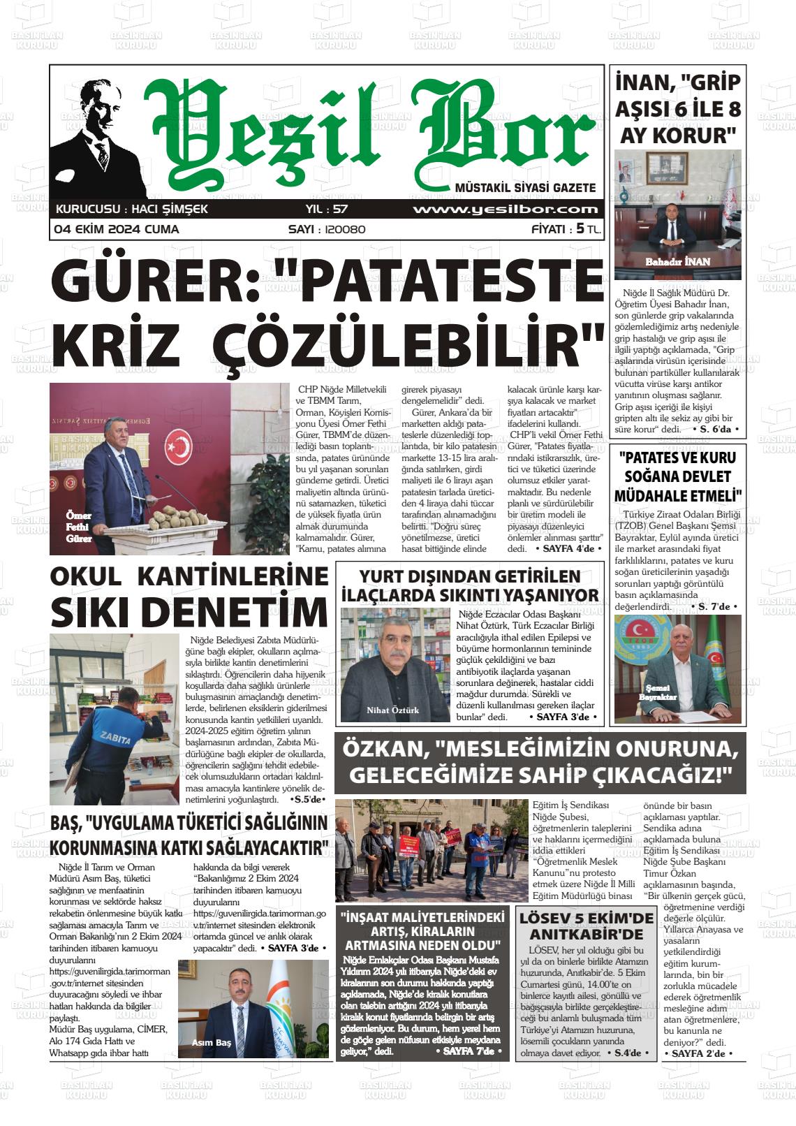 YEŞİL BOR Gazetesi