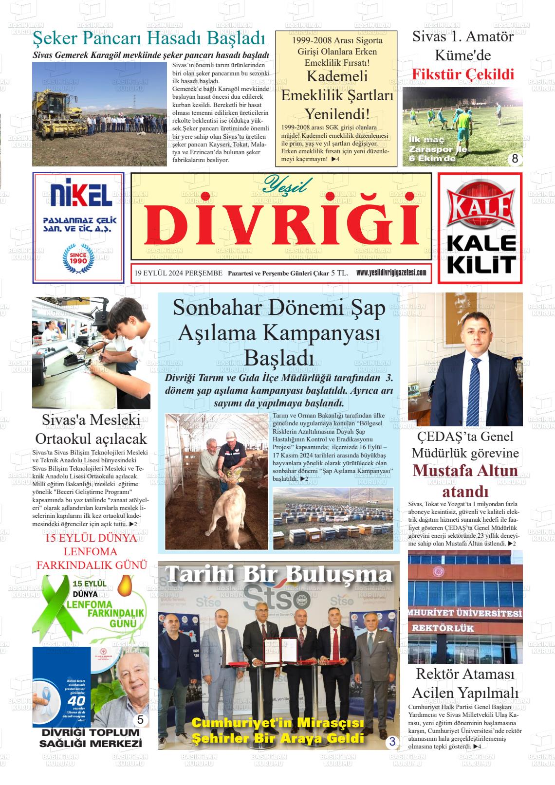 YEŞİL DİVRİĞİ Gazetesi