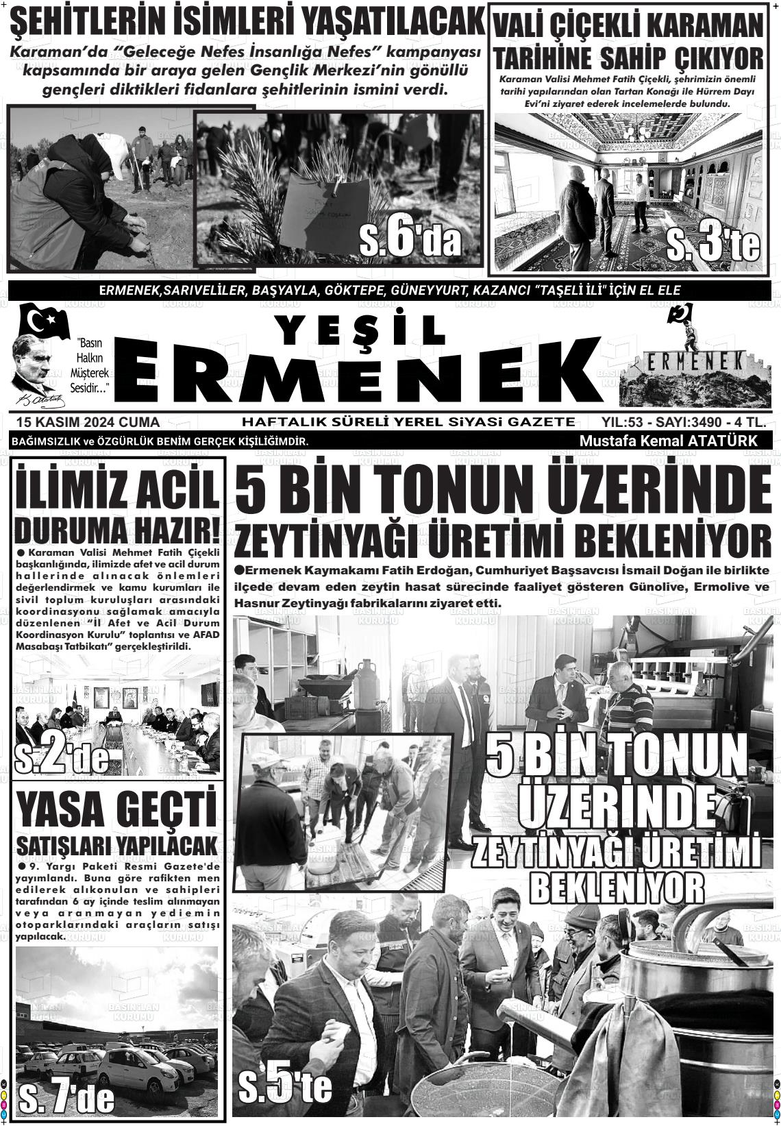 YEŞİL ERMENEK Gazetesi