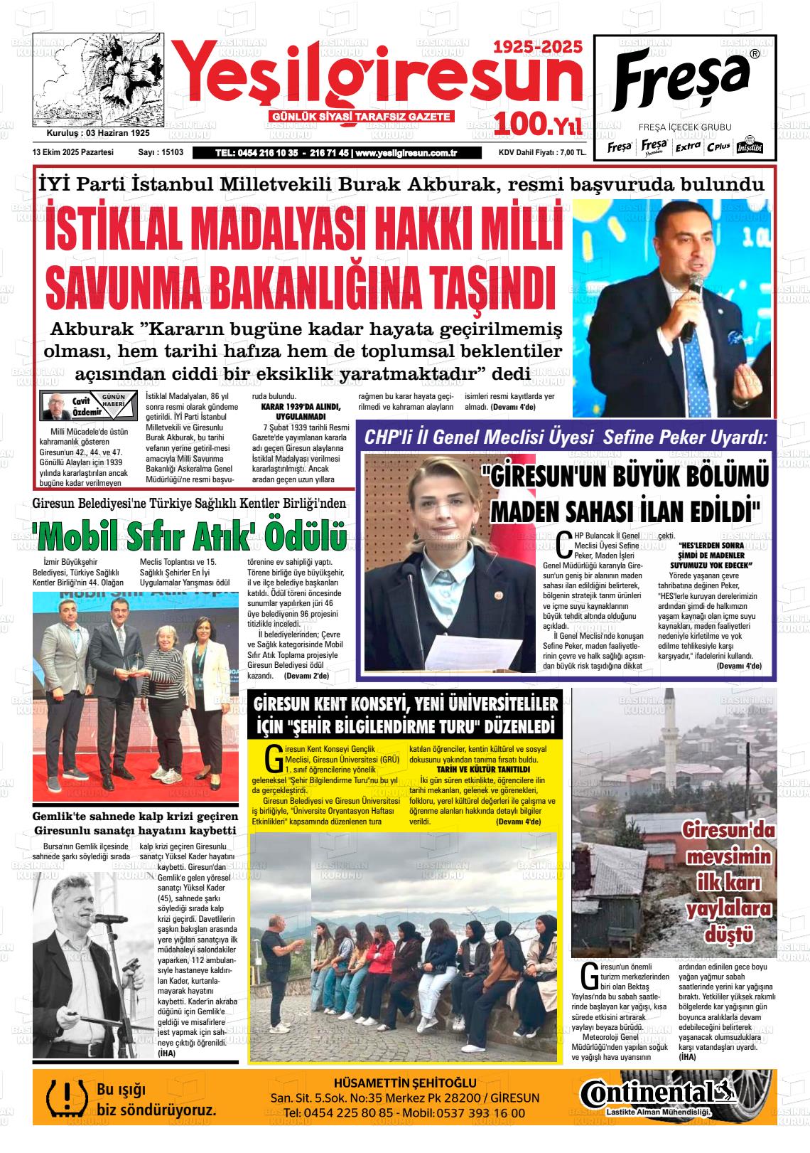 YEŞİL GİRESUN Gazetesi