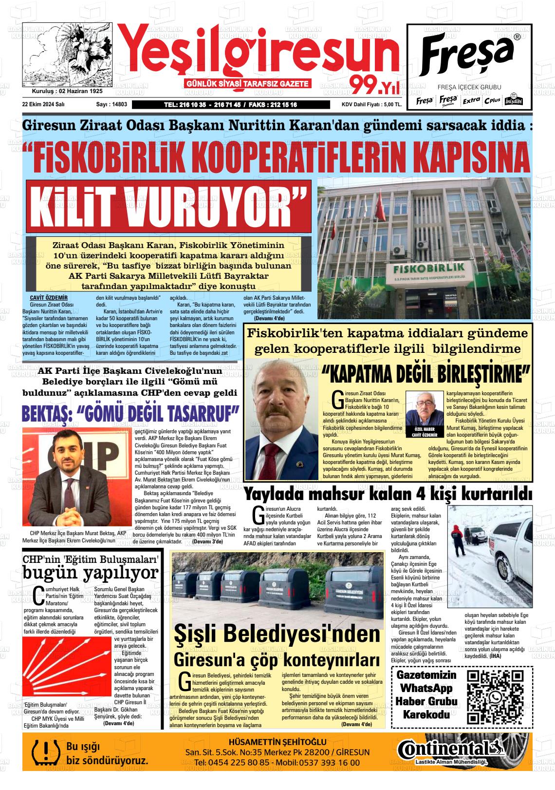 YEŞİL GİRESUN Gazetesi