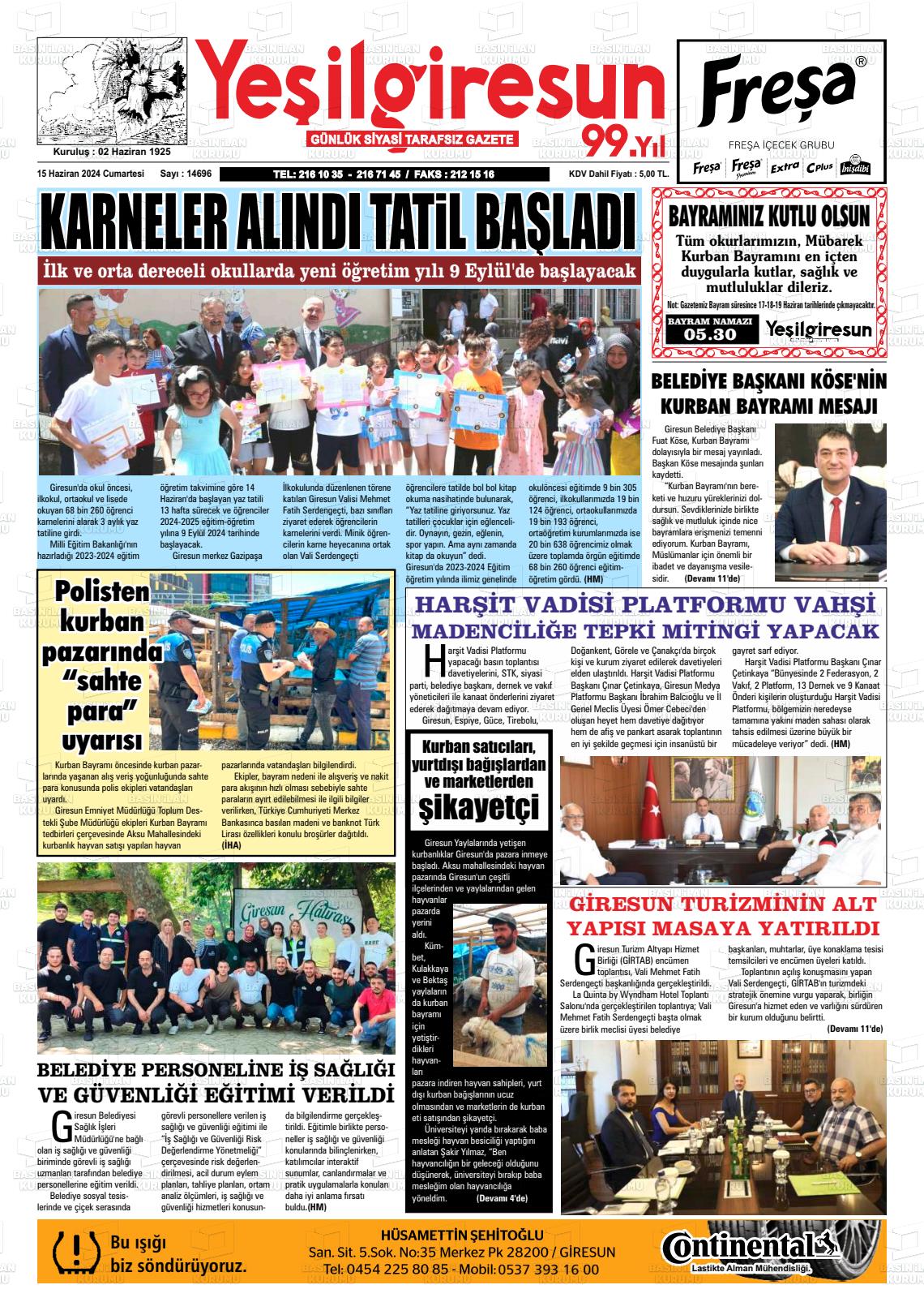 YEŞİL GİRESUN Gazetesi