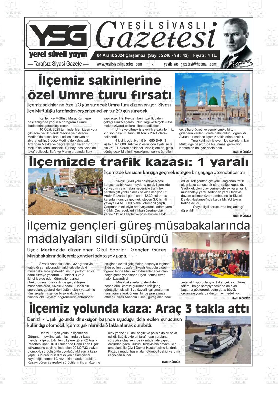 YEŞİL SİVASLI Gazetesi