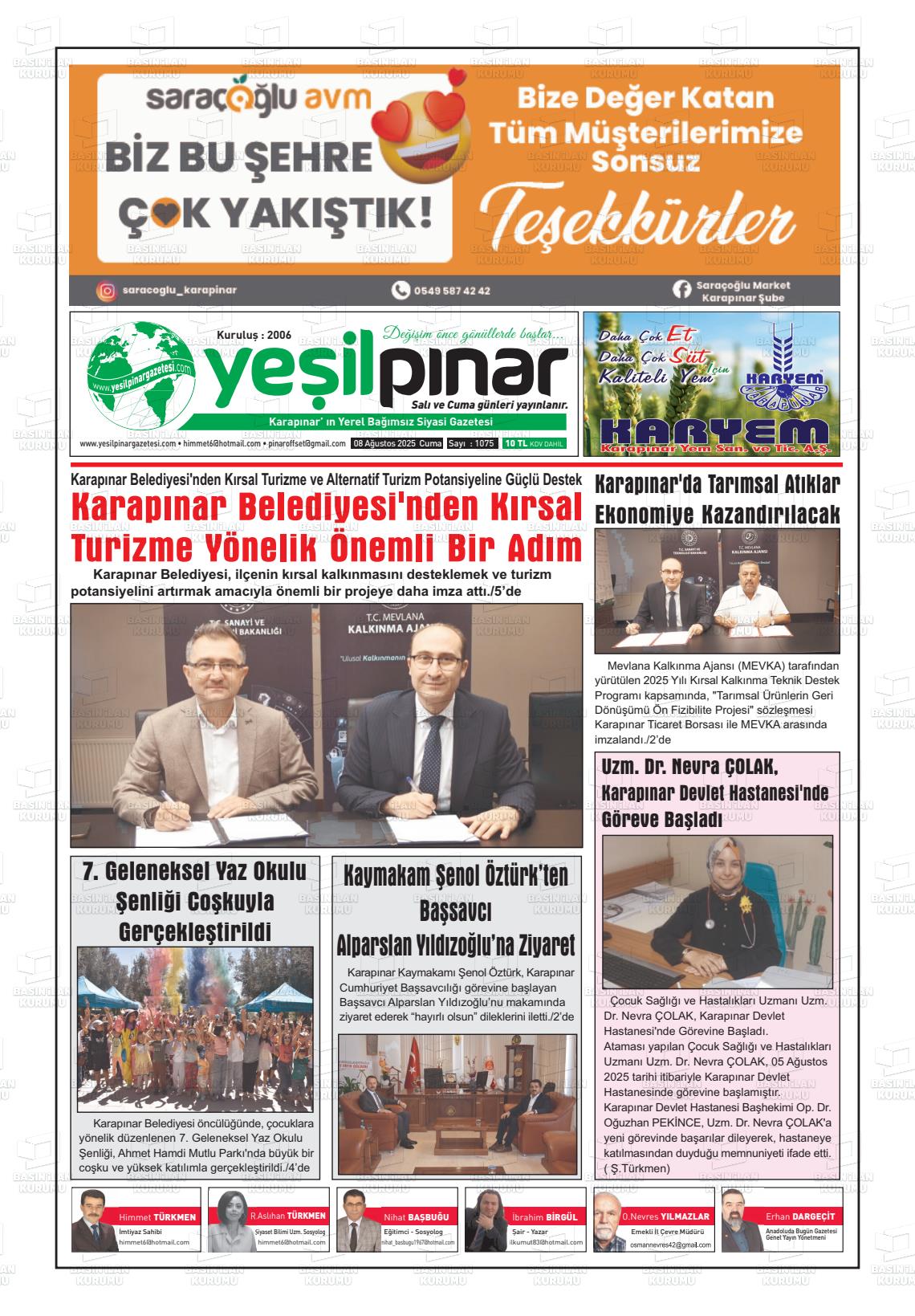 YEŞİLPINAR Gazetesi