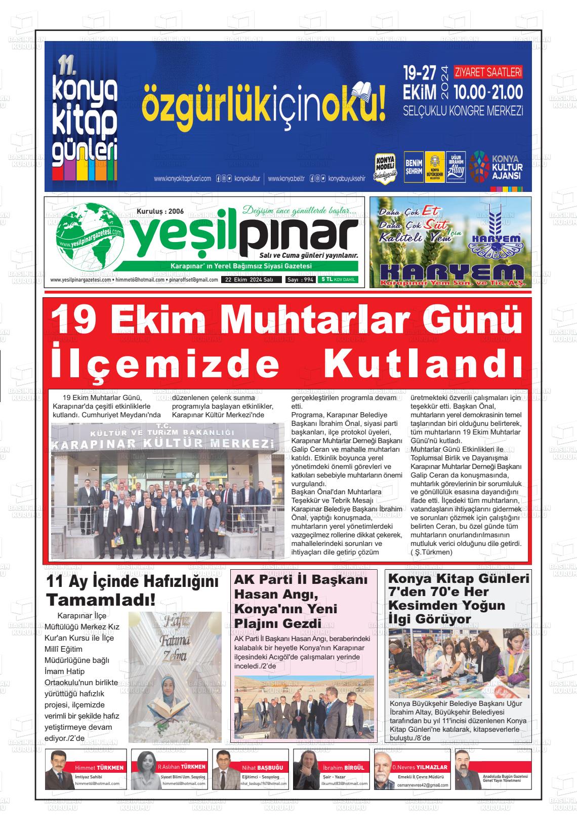 YEŞİLPINAR Gazetesi