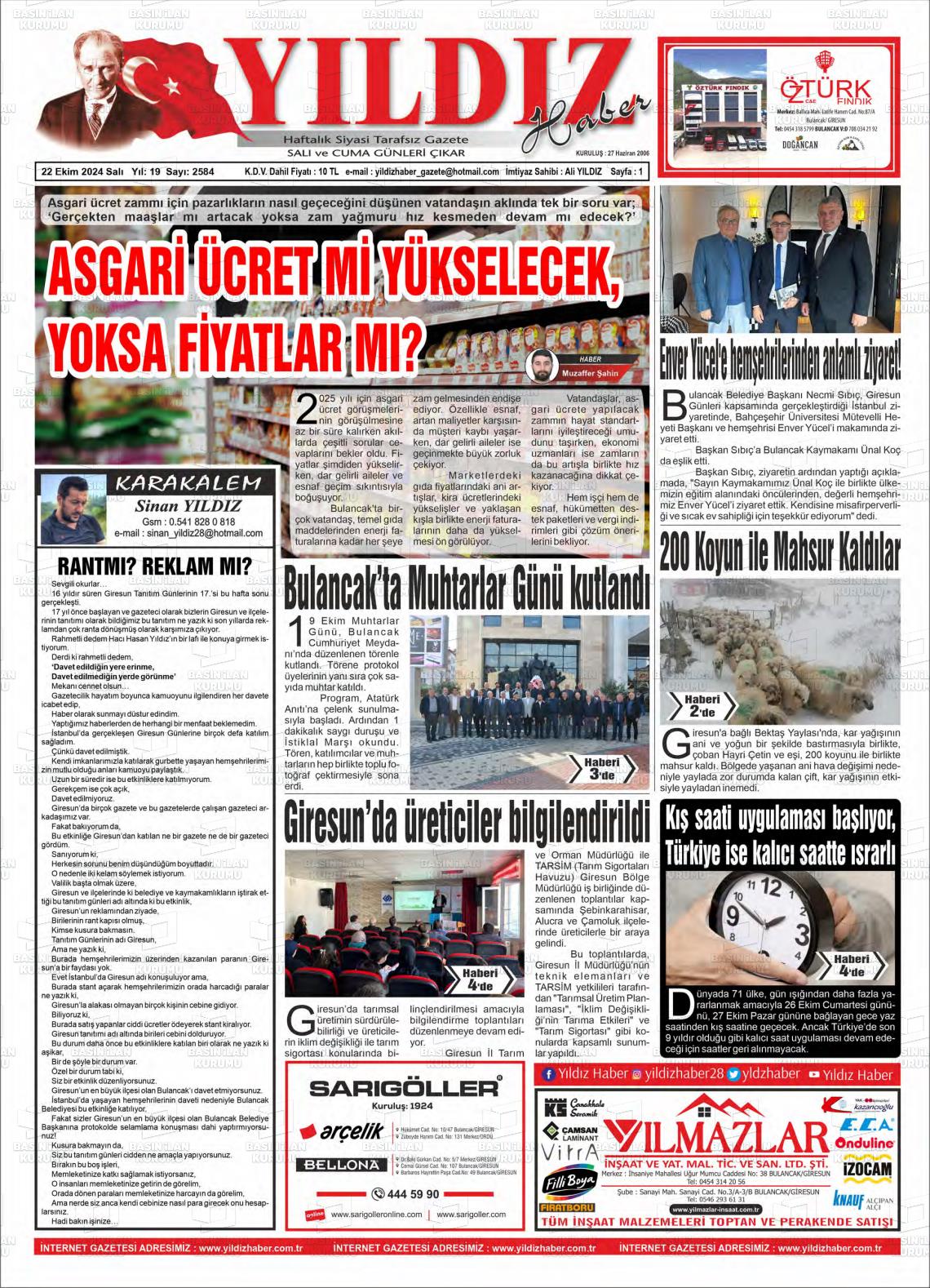 YILDIZ HABER Gazetesi