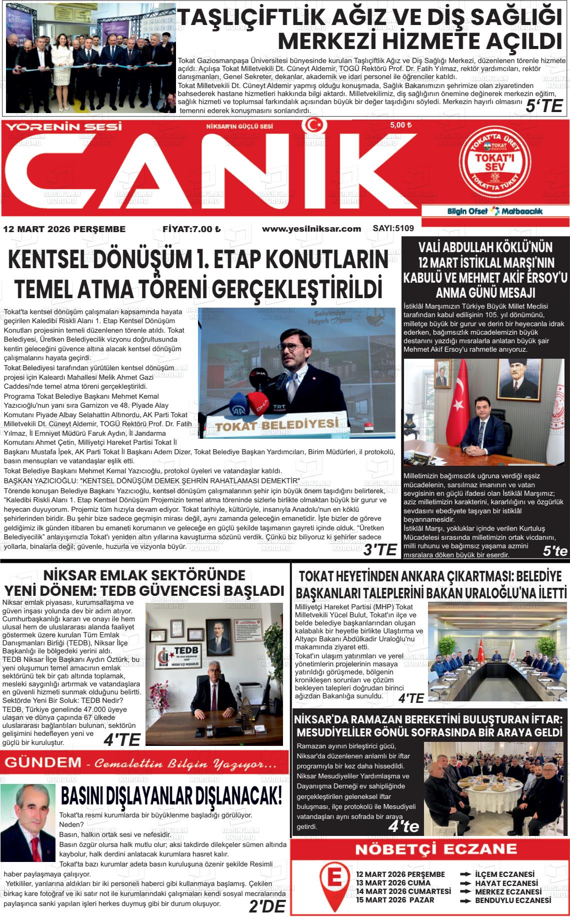 YÖRENİN SESİ CANİK Gazetesi