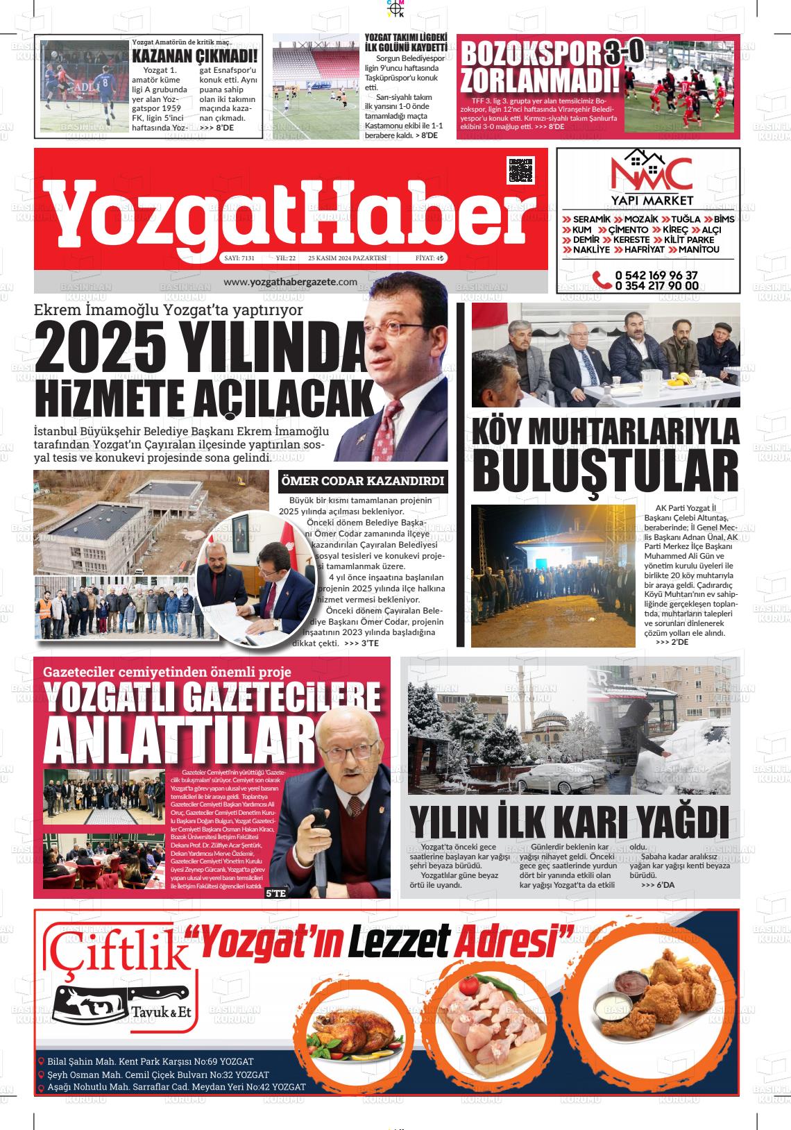 YOZGAT HABER Gazetesi