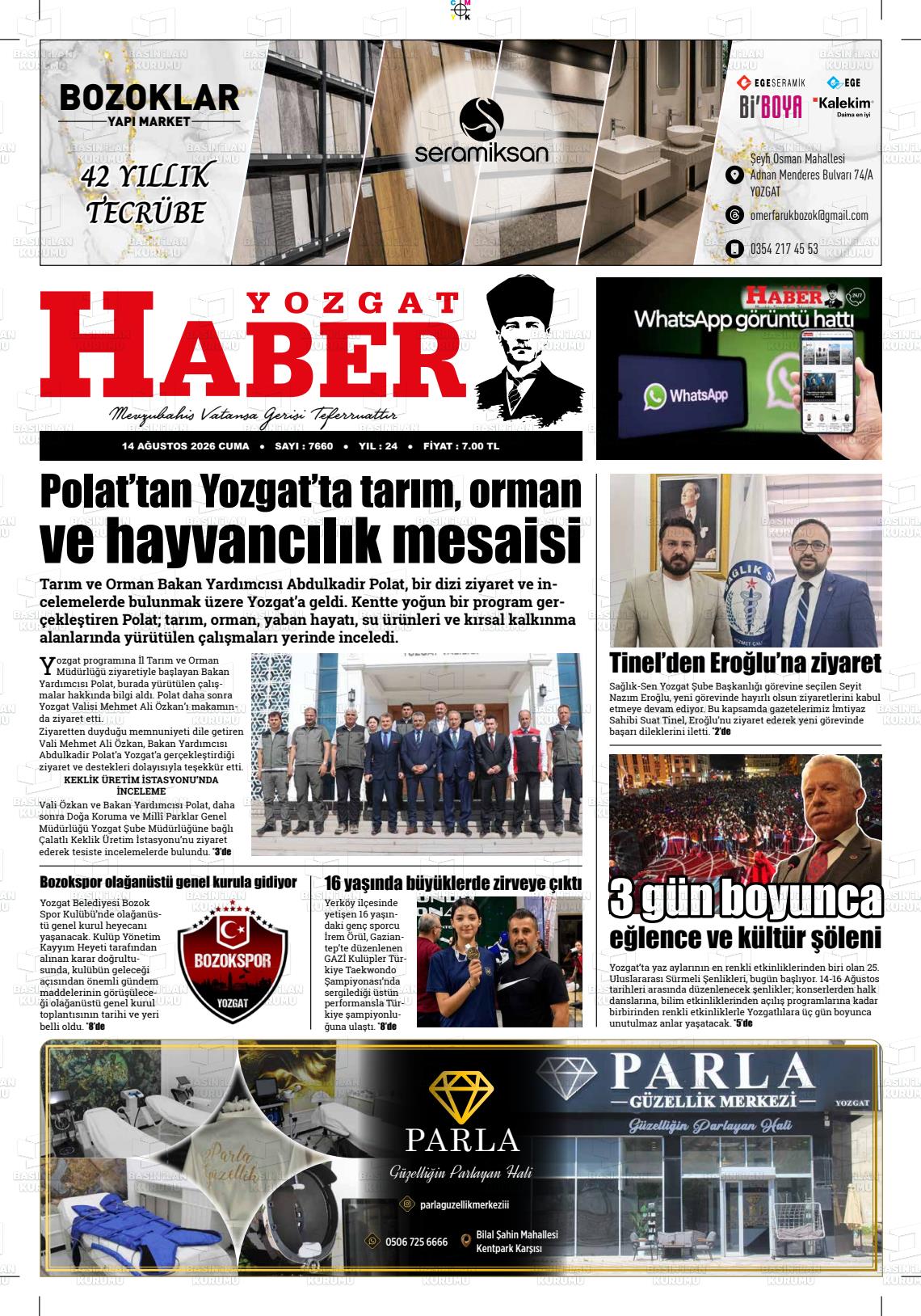 YOZGAT HABER Gazetesi