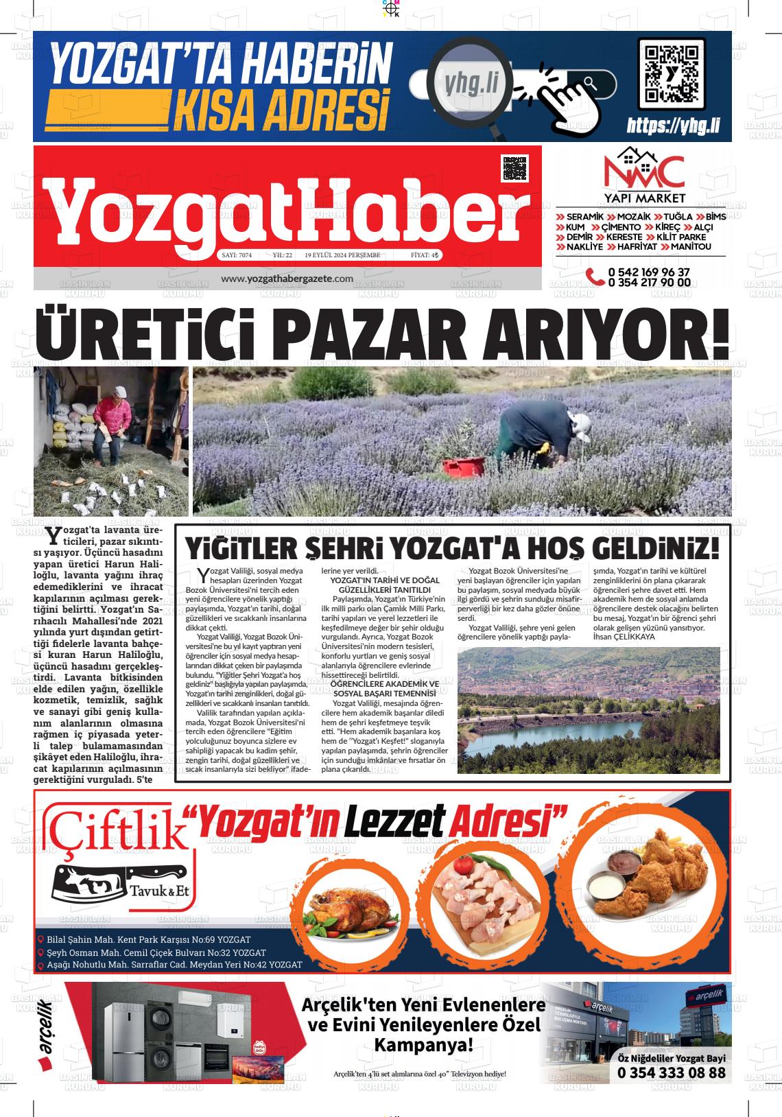 YOZGAT HABER Gazetesi