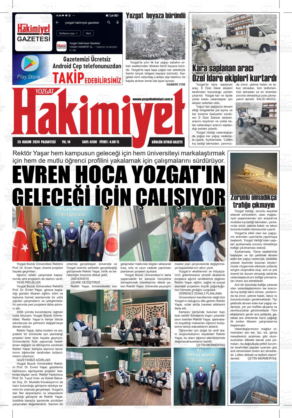 YOZGAT HAKİMİYET Gazetesi