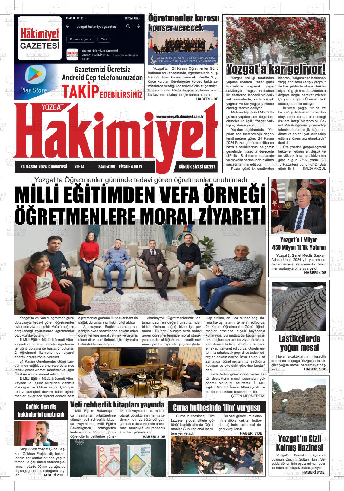 YOZGAT HAKİMİYET Gazetesi