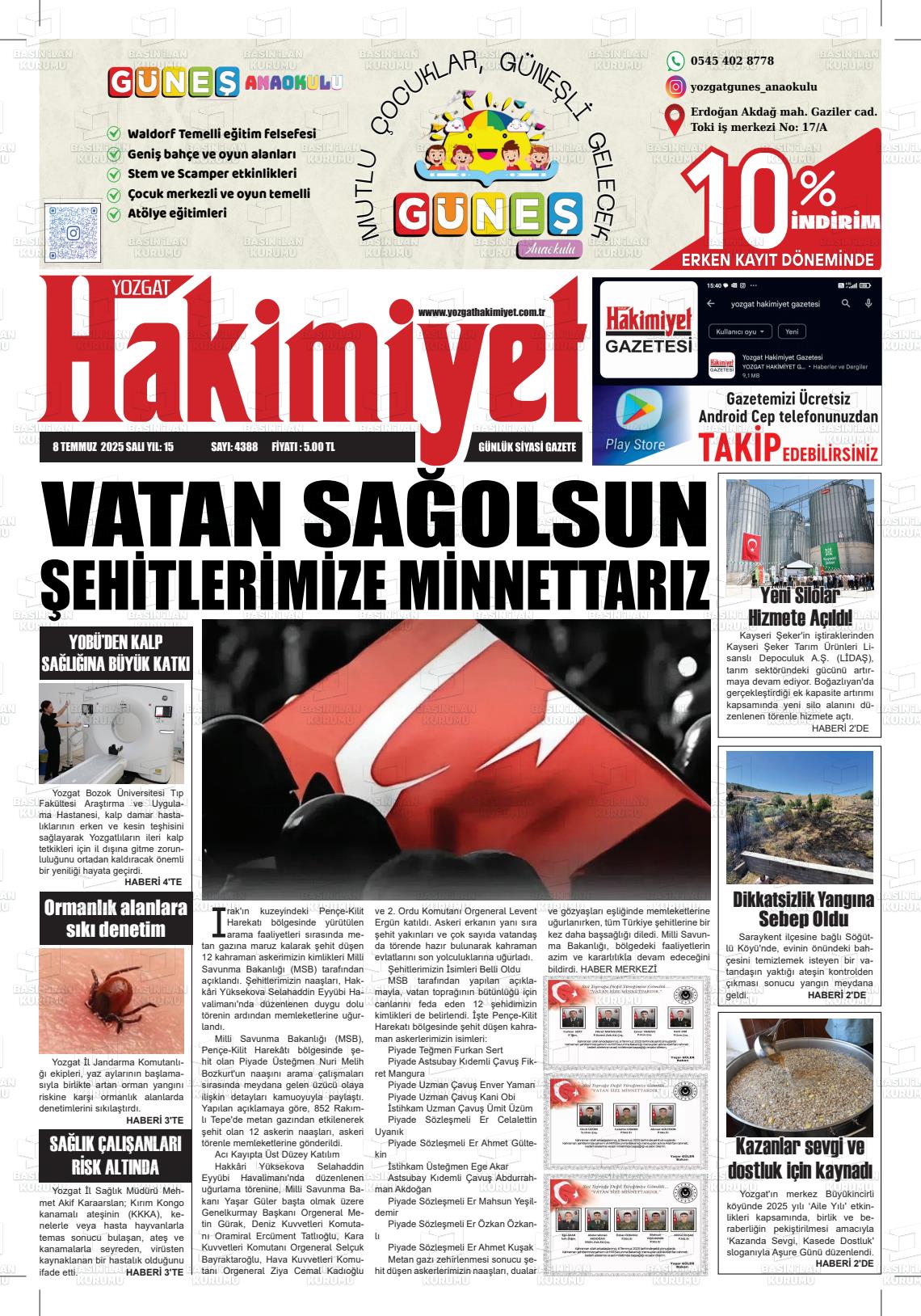 YOZGAT HAKİMİYET Gazetesi